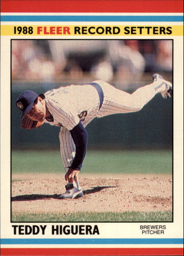 1988 Fleer Record Setters Baseball Cards       019      Teddy Higuera